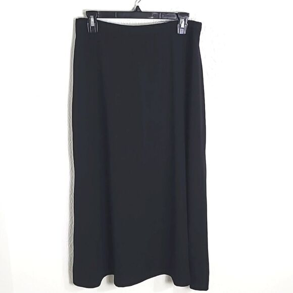 Black A-Line Midi-Skirt, Size 14 - Picture 1 of 6